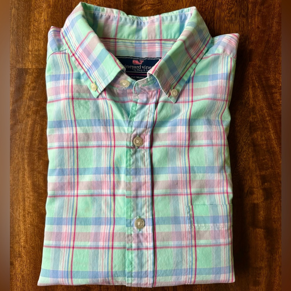 Vineyard Vines Men’s Long Sleeve Button Down Shirt, Medium